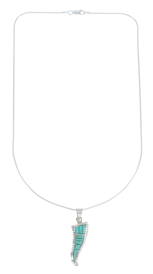 Southwest Turquoise Inlay Sterling Silver Snake Chain Necklace Set JX129197